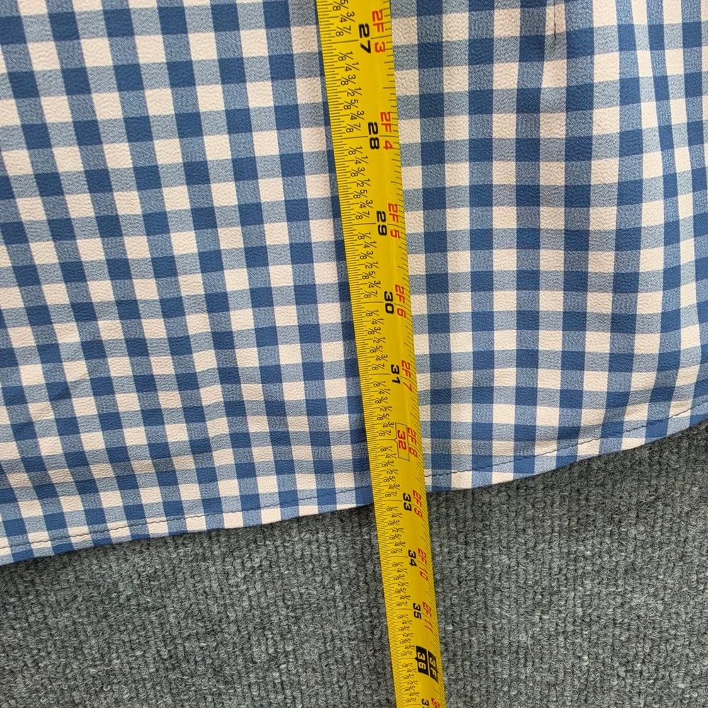 Mizzen+Main Leeward Mens XXL Classic Fit Blue White Gingham Dress Shirt 1WS-1224